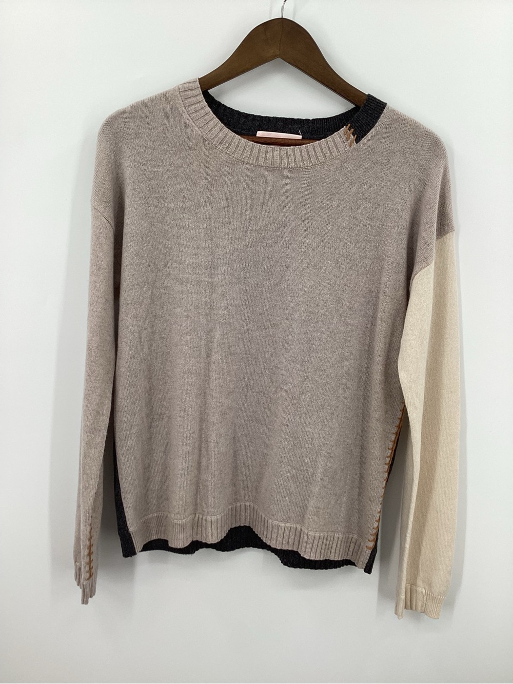 Lisa Todd Cashmere Colorblock Crewneck Sweater